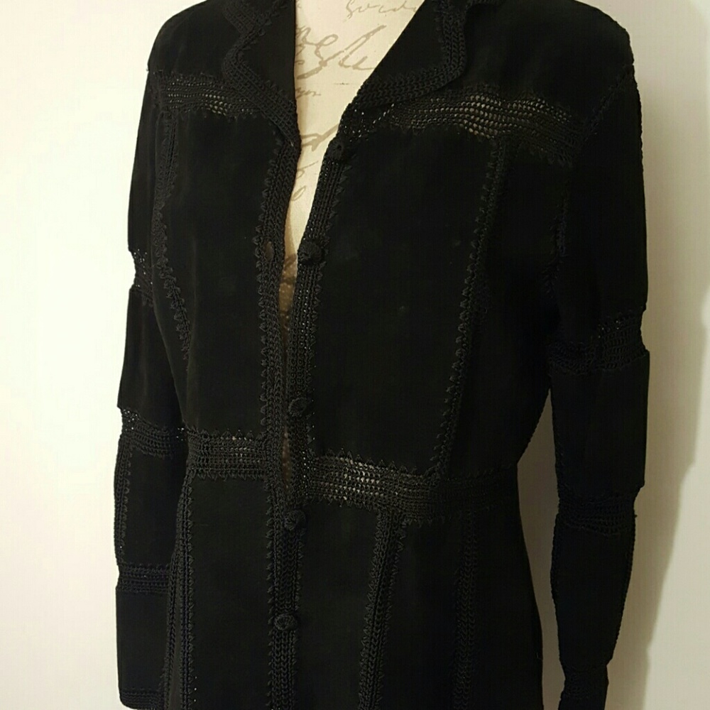 Smh Leather Rayon M Boho Festival Black Jacket View 2